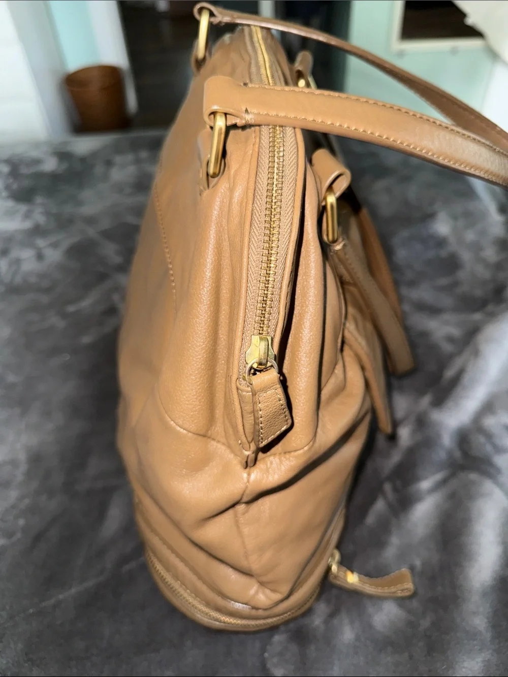 Talbots Brown Leather Shoulder Tote